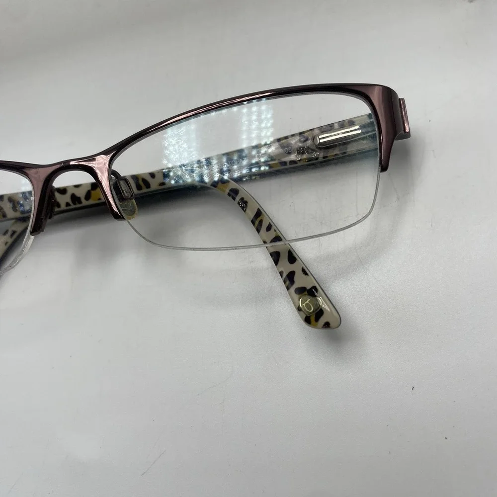 Bebe Eyeglasses Women FRAME ONLY Cat Eye Half Rim 57-17 Brown 502